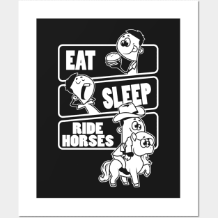 Eat Sleep Ride Horses Repeat - Horse Lovers design Posters and Art